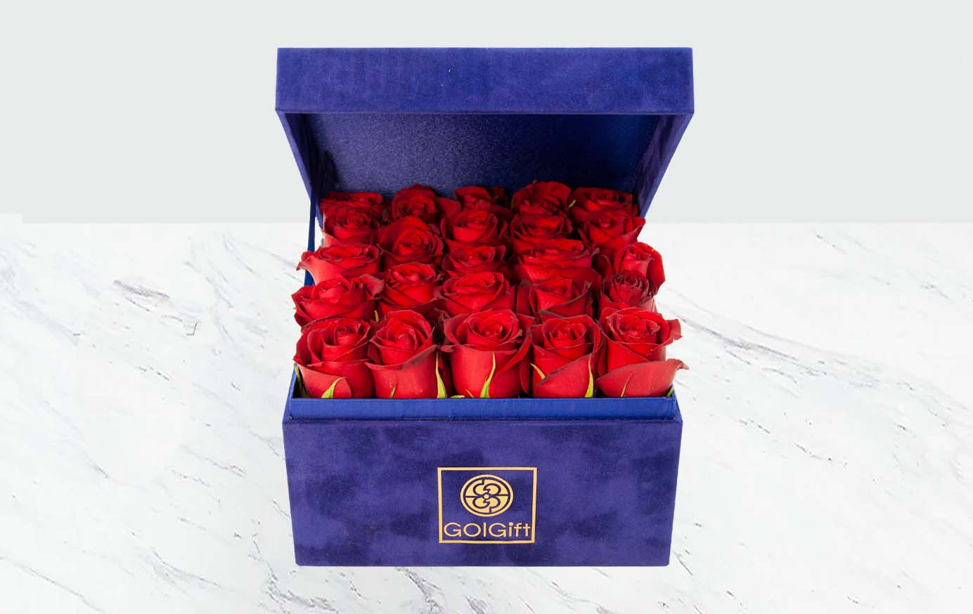 خرید آنلاین باکس آبی گل رز